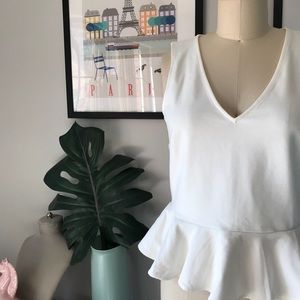 J. Crew • Mixed Media Peplum Top